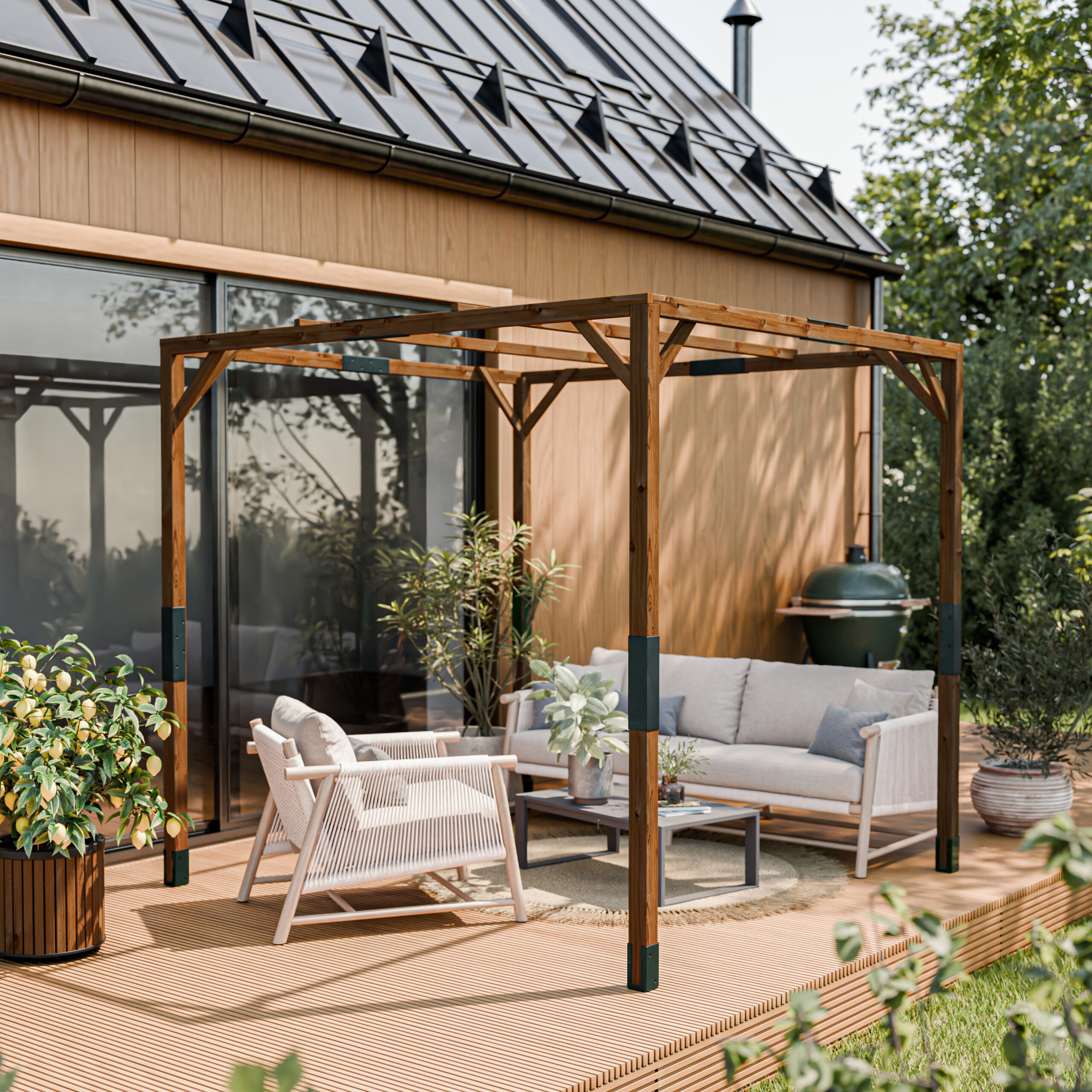 Pergola SOLIA de Cerland sur une terrasse